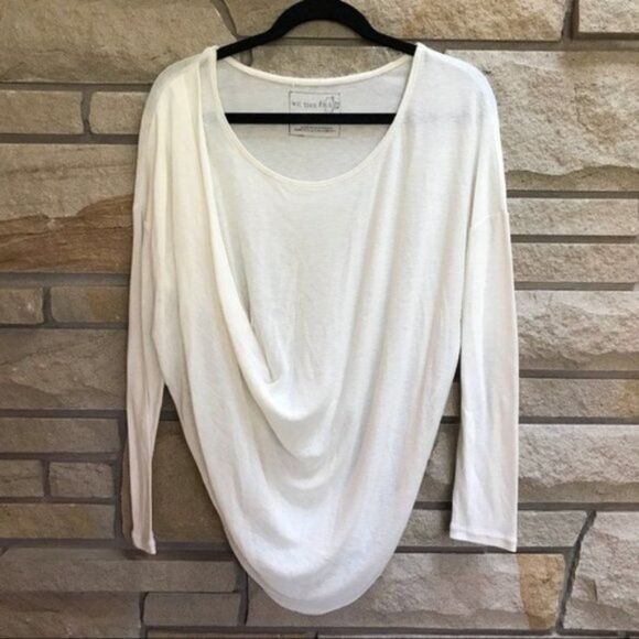 We The Free Draped Knit Top Cream off white Medium - Picture 1 of 5